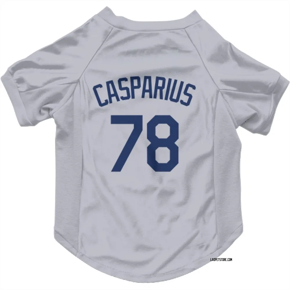Los Angeles Dodgers Ben Casparius Gray Pet Jersey for Dog & Cat