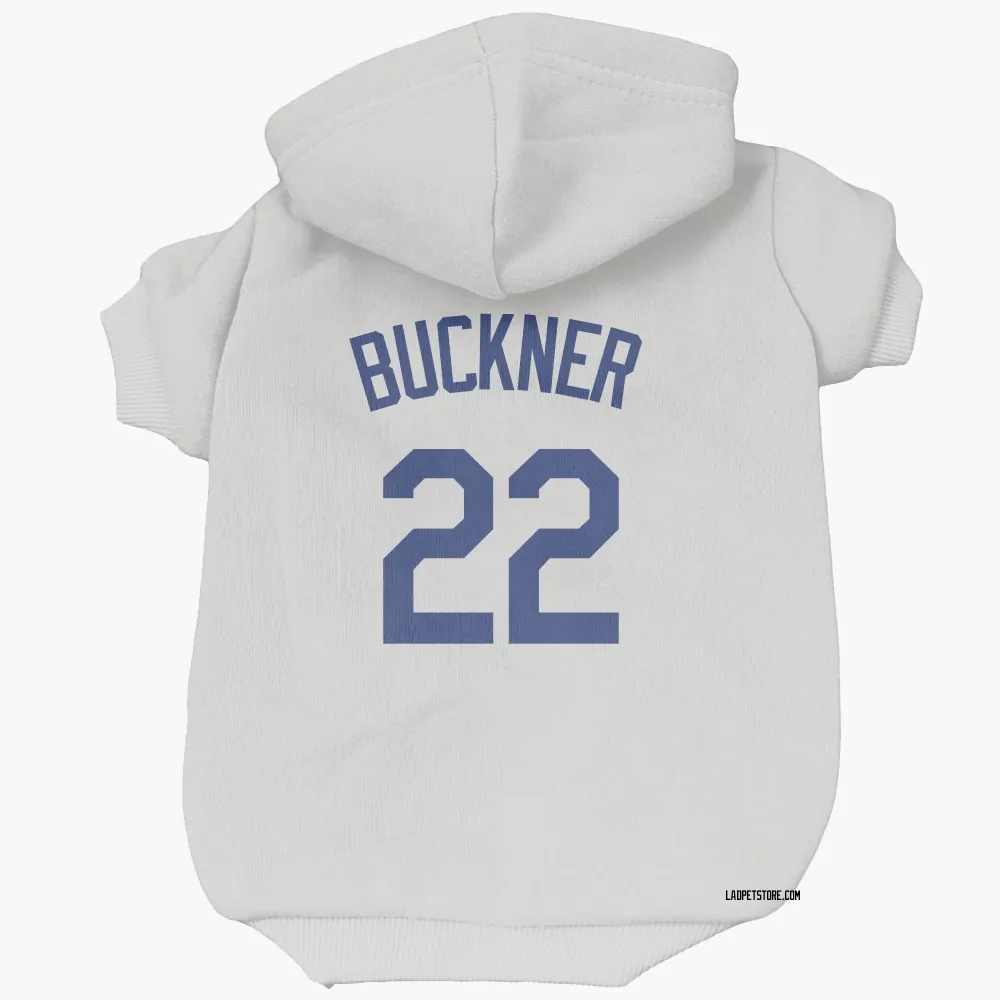 Los Angeles Dodgers Bill Buckner White Pet Hoodie for Dog & Cat