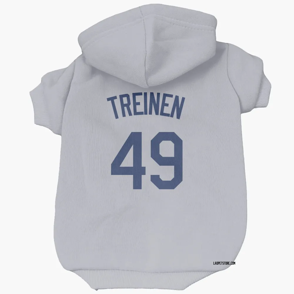 Los Angeles Dodgers Blake Treinen Gray Pet Hoodie for Dog & Cat