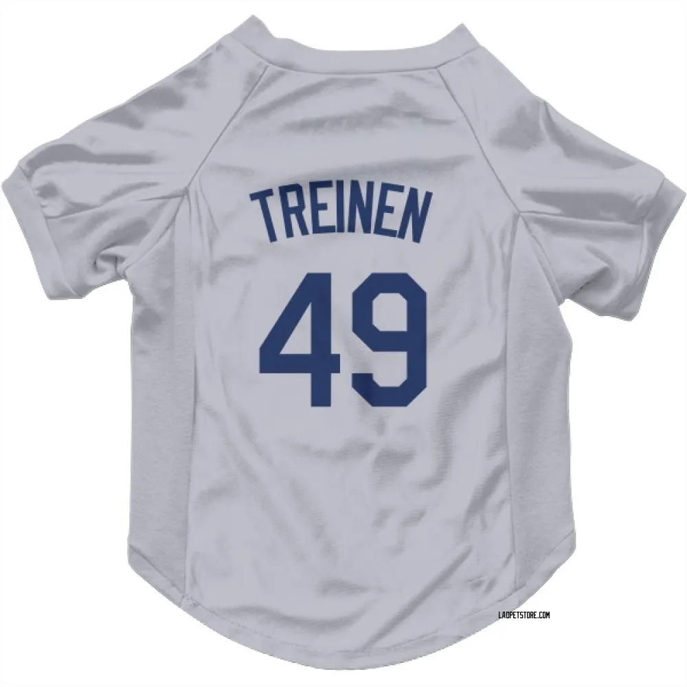 Los Angeles Dodgers Blake Treinen Gray Pet Jersey for Dog & Cat