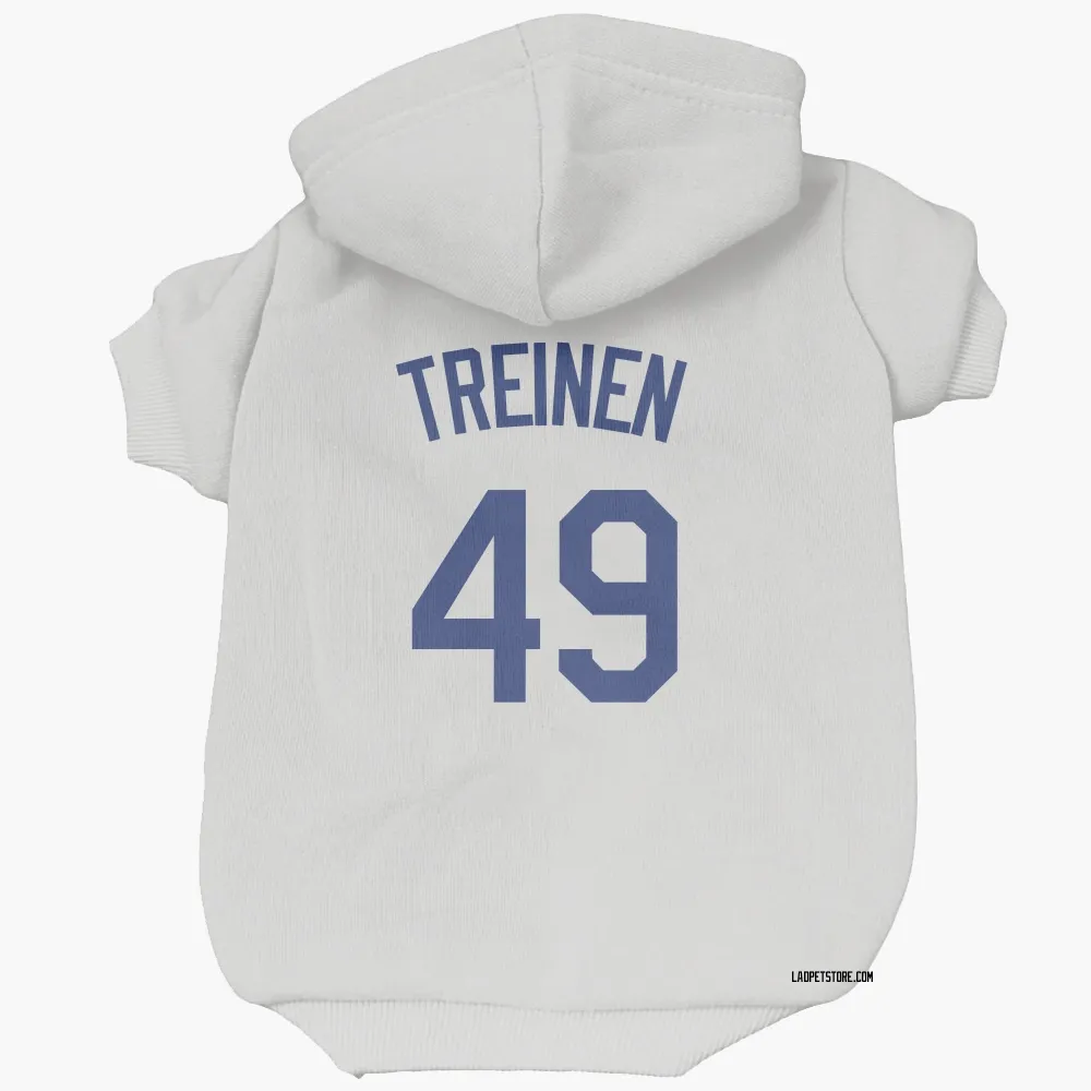 Los Angeles Dodgers Blake Treinen White Pet Hoodie for Dog & Cat