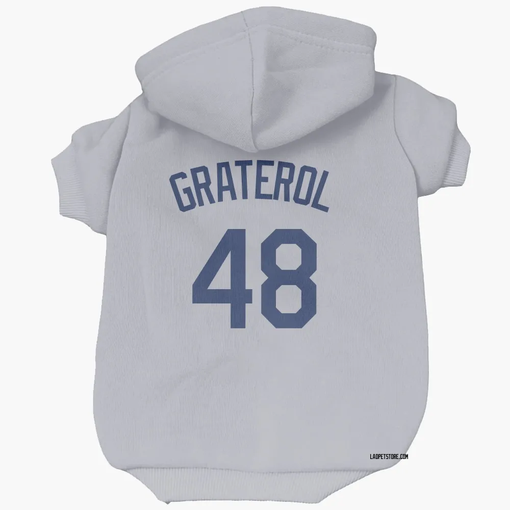 Los Angeles Dodgers Brusdar Graterol Gray Pet Hoodie for Dog & Cat