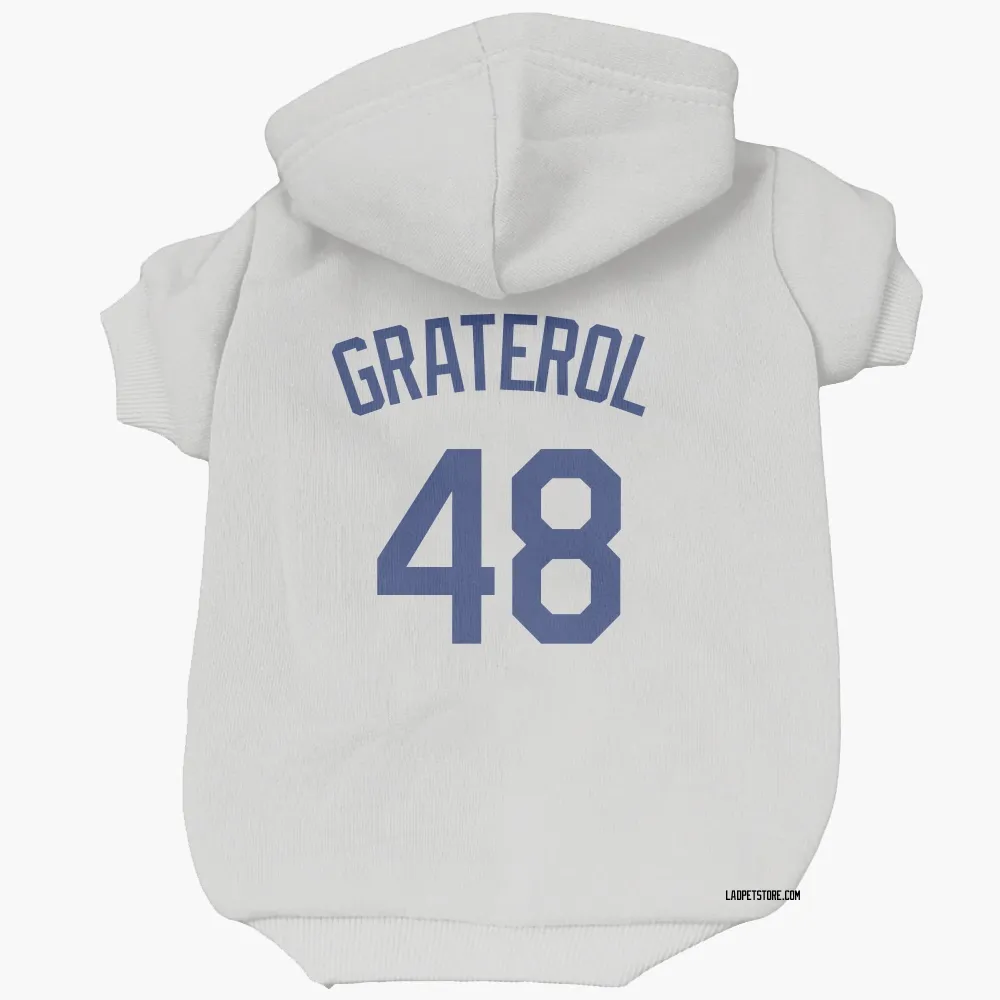Los Angeles Dodgers Brusdar Graterol White Pet Hoodie for Dog & Cat