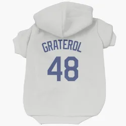 Los Angeles Dodgers Brusdar Graterol White Pet Hoodie for Dog & Cat