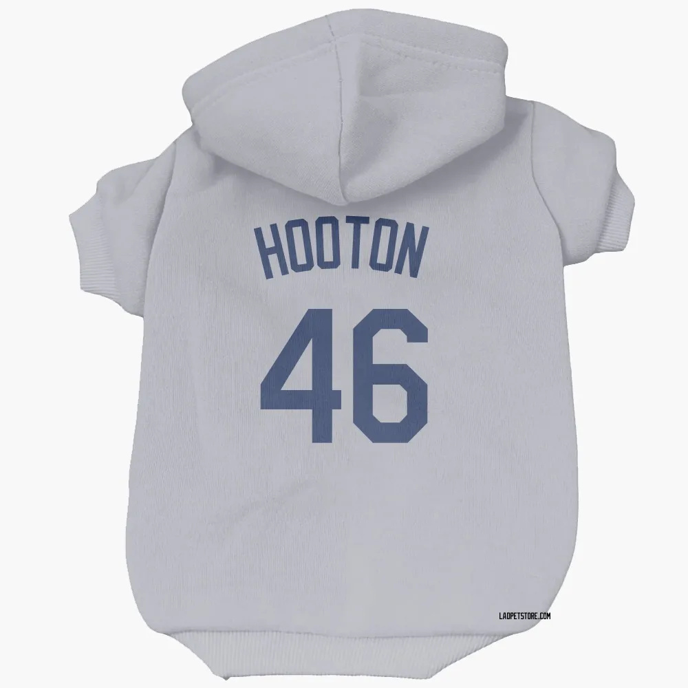 Los Angeles Dodgers Burt Hooton Gray Pet Hoodie for Dog & Cat