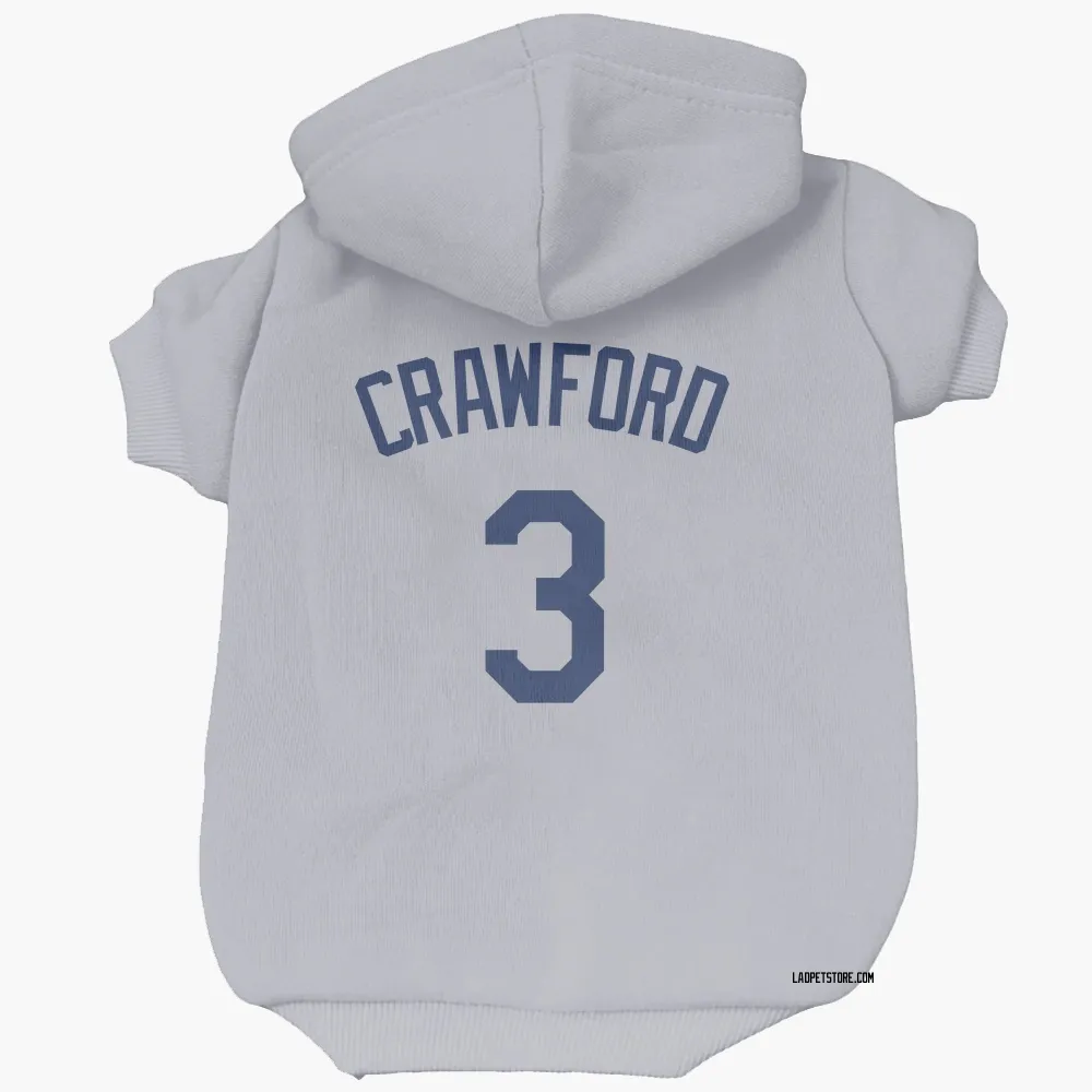 Los Angeles Dodgers Carl Crawford Gray Pet Hoodie for Dog & Cat