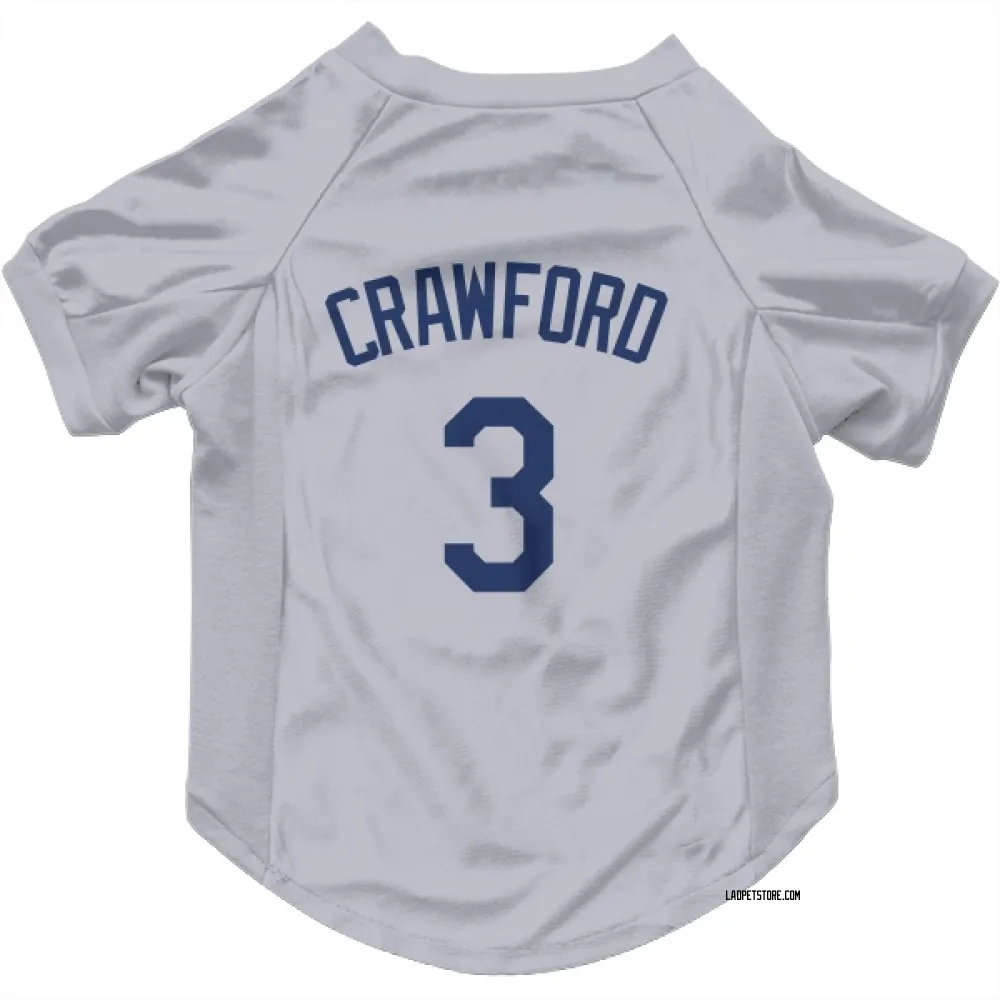 Los Angeles Dodgers Carl Crawford Gray Pet Jersey for Dog & Cat