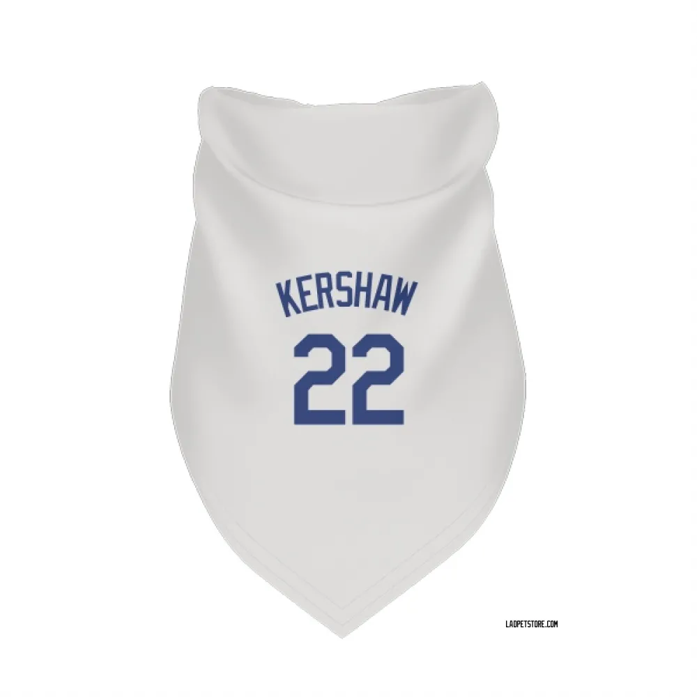 Los Angeles Dodgers Clayton Kershaw White Pet Bandana for Dog & Cat