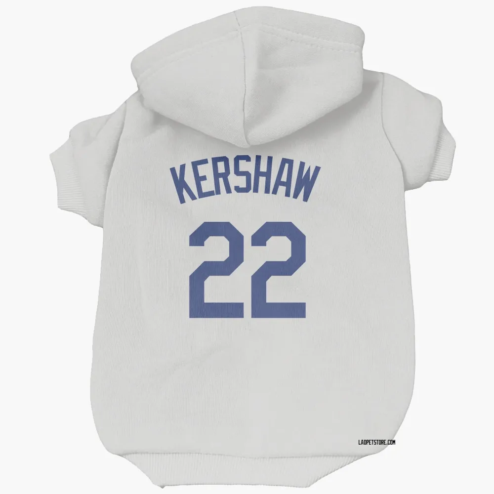 Los Angeles Dodgers Clayton Kershaw White Pet Hoodie for Dog & Cat