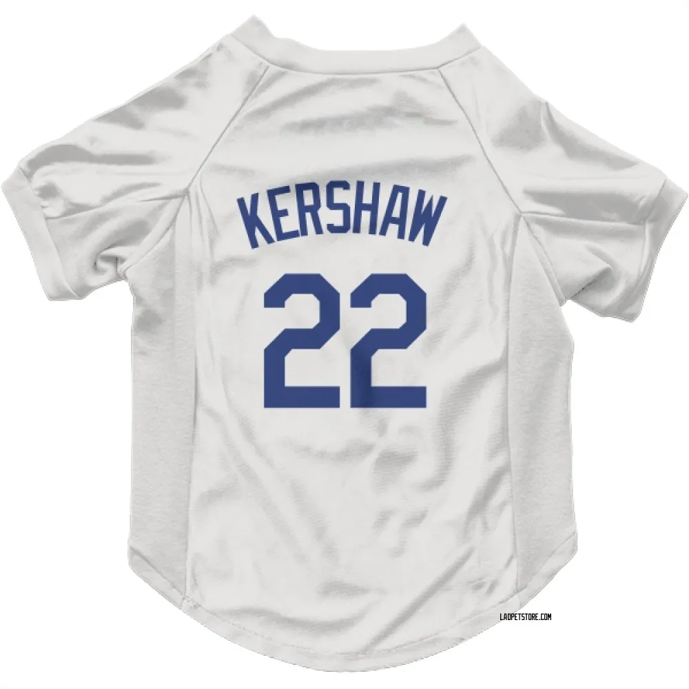 Los Angeles Dodgers Clayton Kershaw White Pet Jersey for Dog & Cat