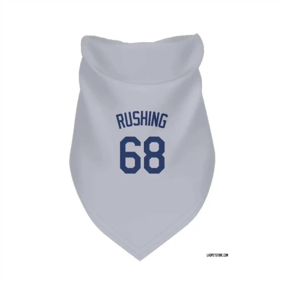 Los Angeles Dodgers Dalton Rushing Gray Pet Bandana for Dog & Cat