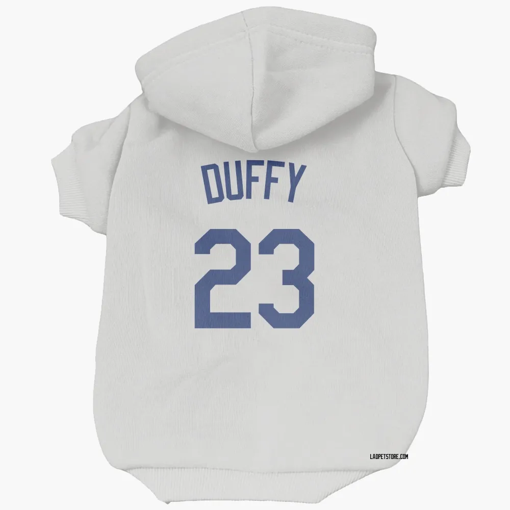 Los Angeles Dodgers Danny Duffy White Pet Hoodie for Dog & Cat