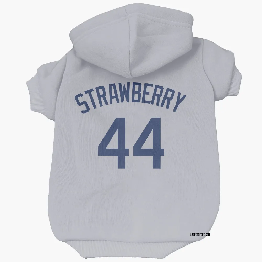 Los Angeles Dodgers Darryl Strawberry Gray Pet Hoodie for Dog & Cat