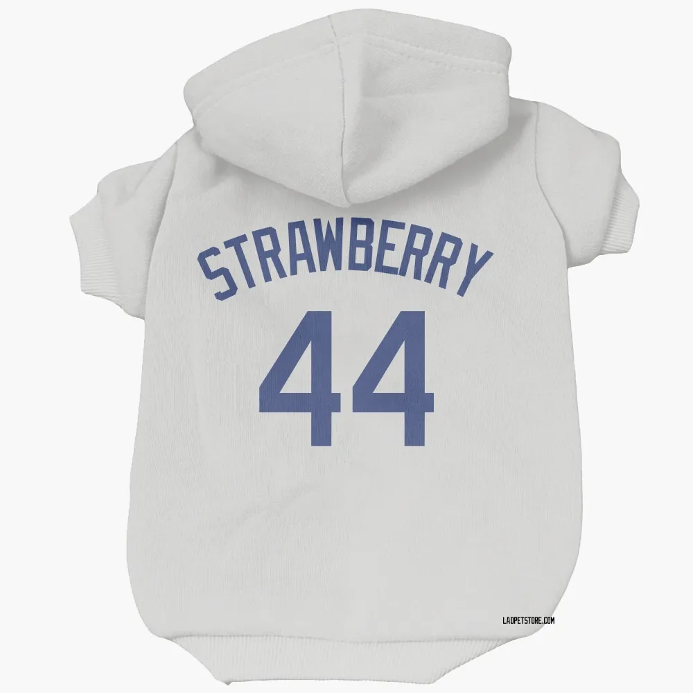 Los Angeles Dodgers Darryl Strawberry White Pet Hoodie for Dog & Cat
