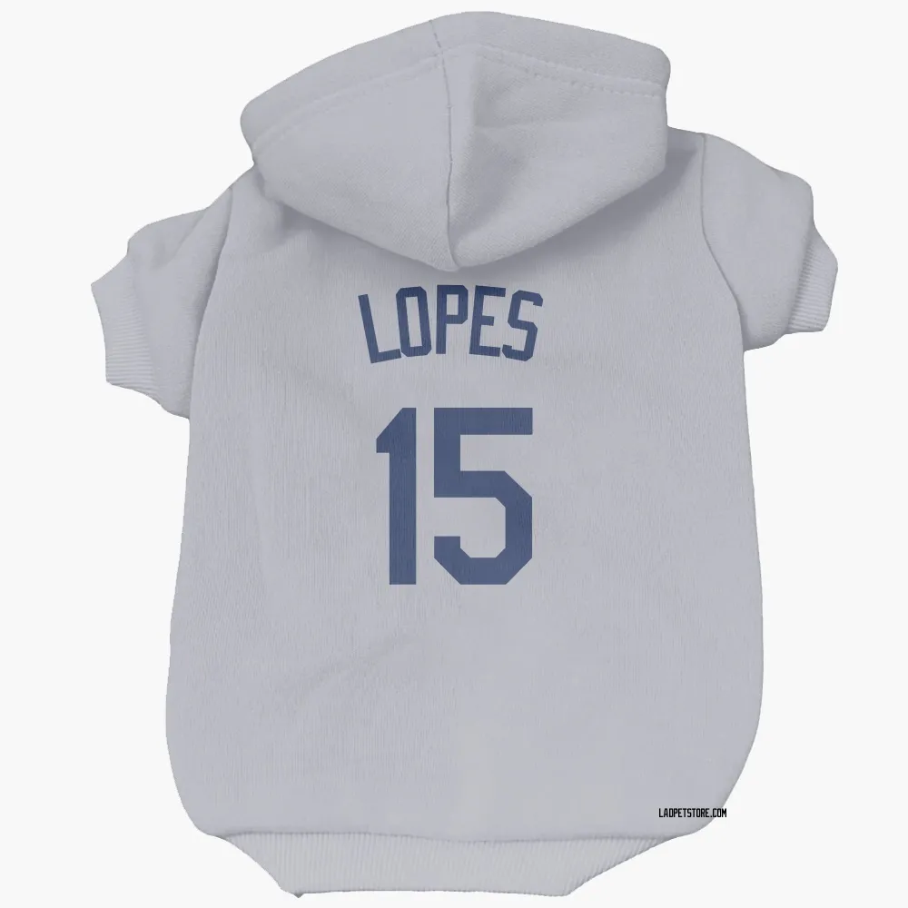 Los Angeles Dodgers Davey Lopes Gray Pet Hoodie for Dog & Cat