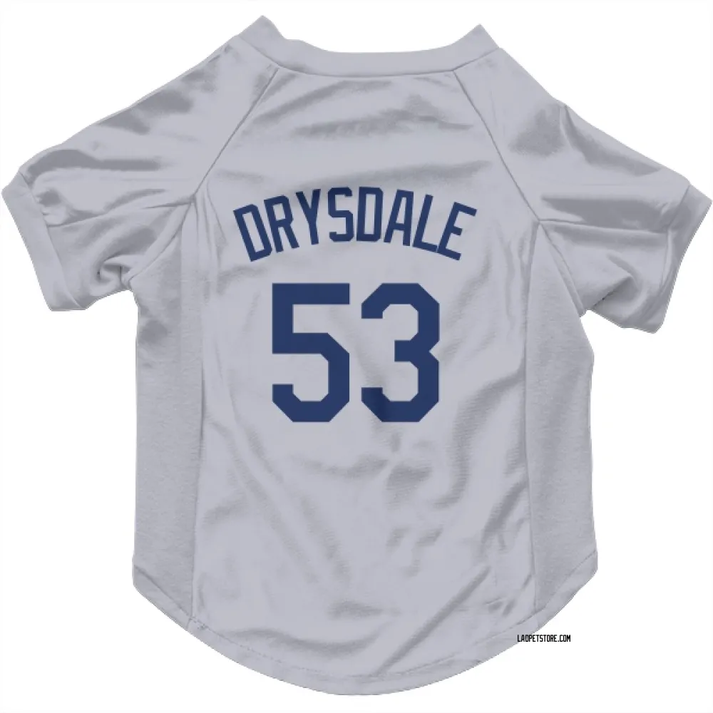 Los Angeles Dodgers Don Drysdale Gray Pet Jersey for Dog & Cat
