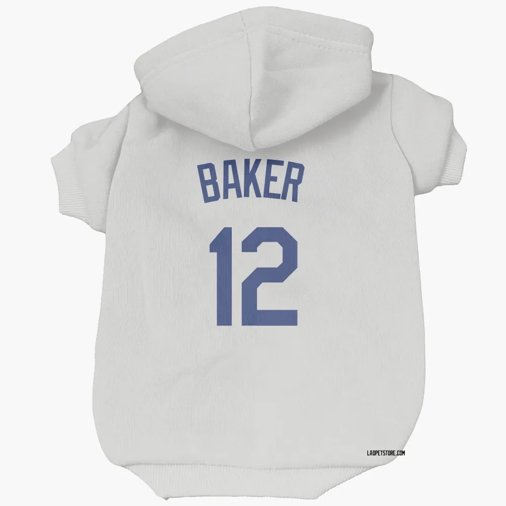 Los Angeles Dodgers Dusty Baker White Pet Hoodie for Dog & Cat