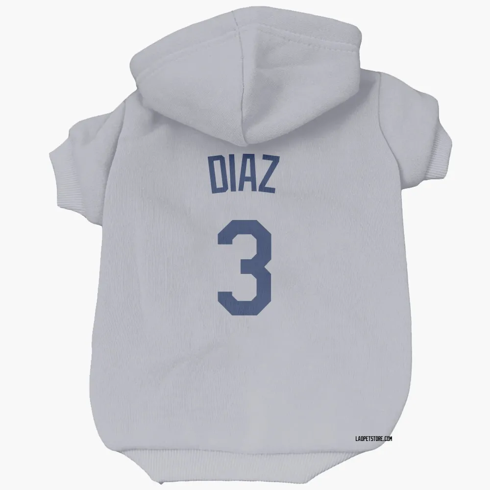 Los Angeles Dodgers Edwin Diaz Gray Pet Hoodie for Dog & Cat