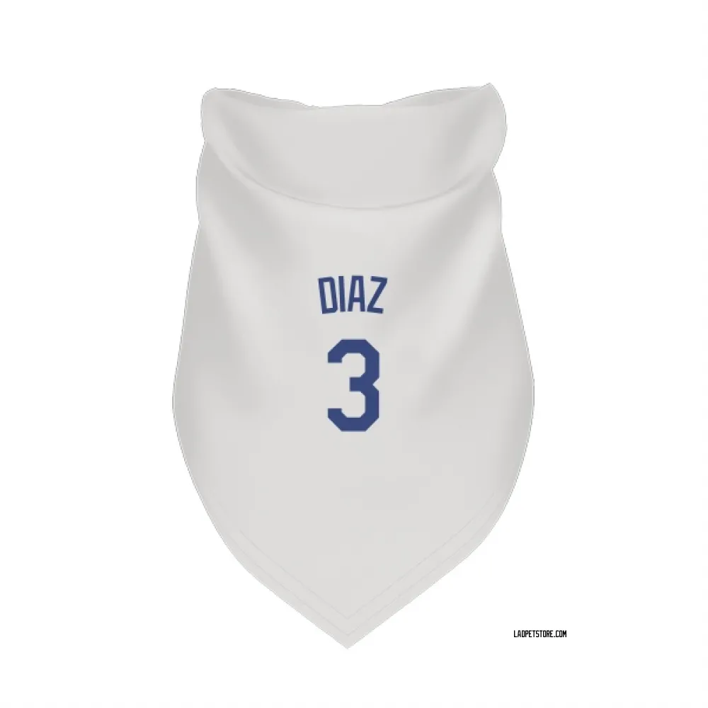 Los Angeles Dodgers Edwin Diaz White Pet Bandana for Dog & Cat