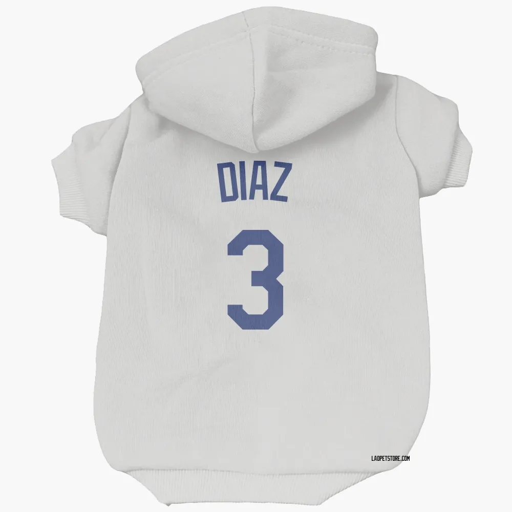 Los Angeles Dodgers Edwin Diaz White Pet Hoodie for Dog & Cat