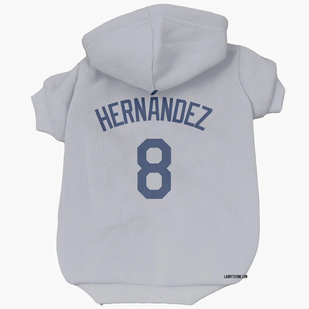 Los Angeles Dodgers Enrique Hernandez Gray Pet Hoodie for Dog & Cat