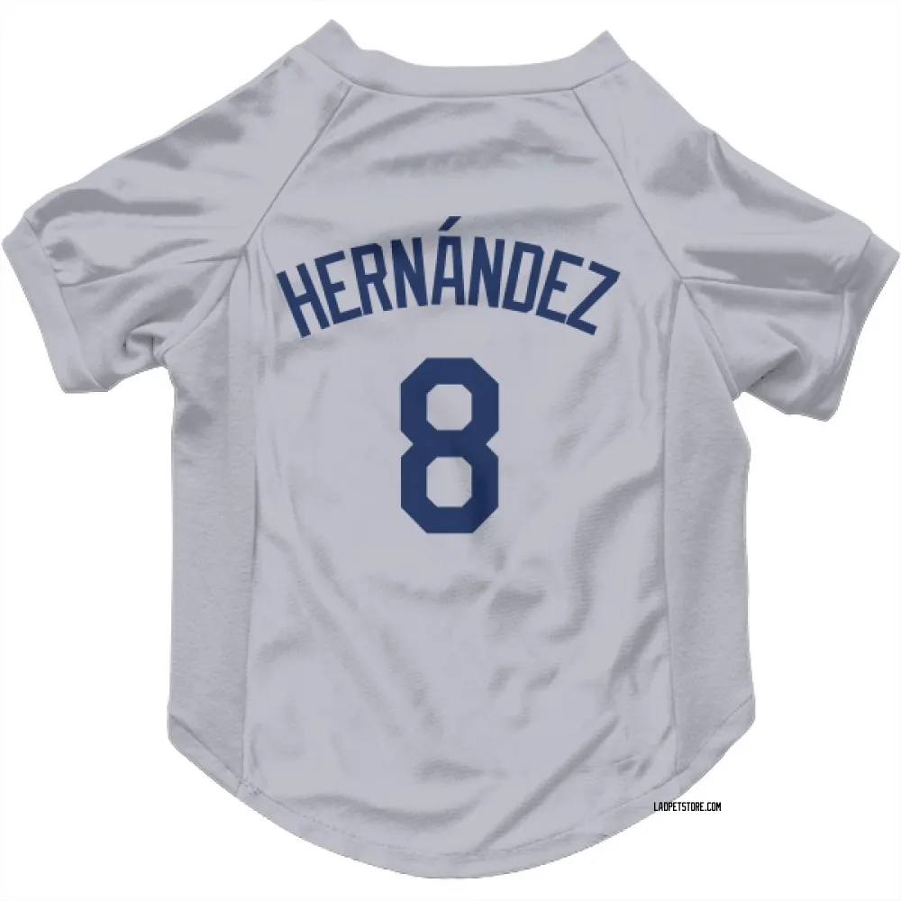 Los Angeles Dodgers Enrique Hernandez Gray Pet Jersey for Dog & Cat