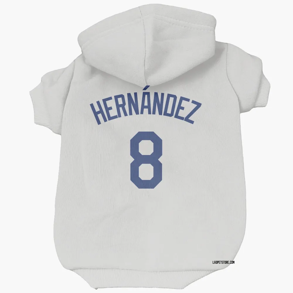 Los Angeles Dodgers Enrique Hernandez White Pet Hoodie for Dog & Cat