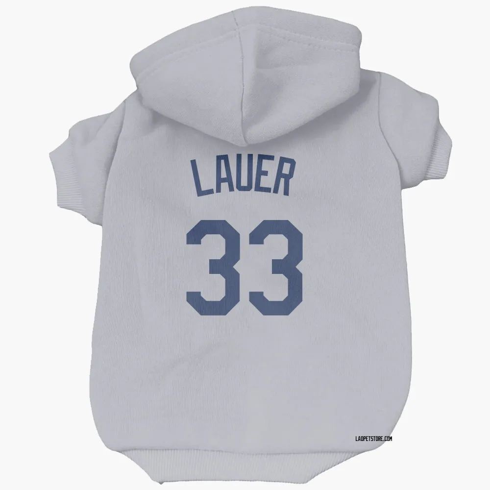 Los Angeles Dodgers Eric Lauer Gray Pet Hoodie for Dog & Cat