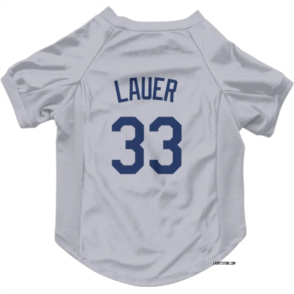 Los Angeles Dodgers Eric Lauer Gray Pet Jersey for Dog & Cat