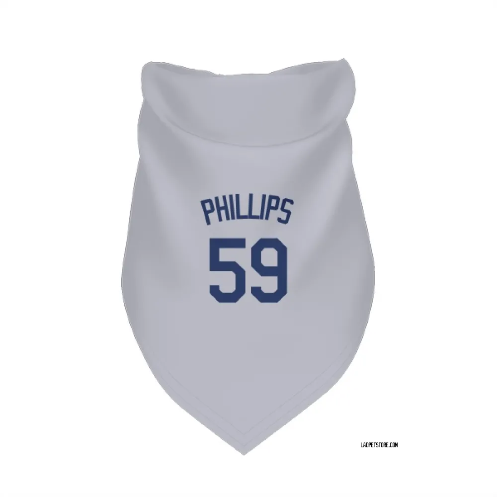 Los Angeles Dodgers Evan Phillips Gray Pet Bandana for Dog & Cat