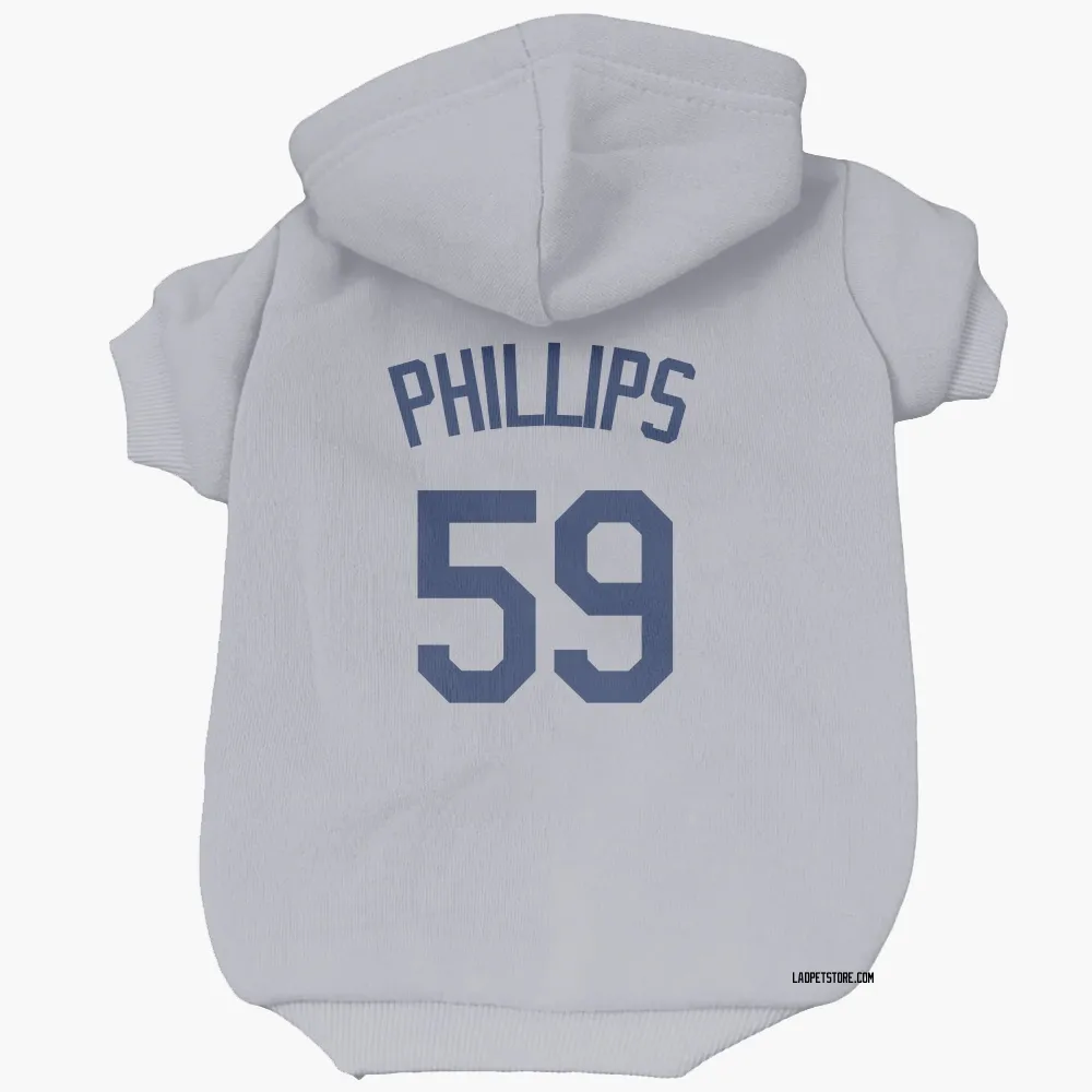 Los Angeles Dodgers Evan Phillips Gray Pet Hoodie for Dog & Cat