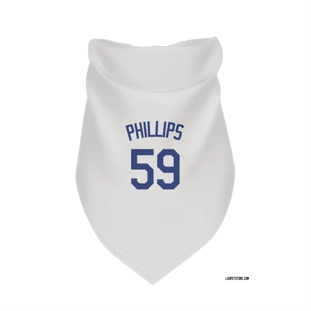 Los Angeles Dodgers Evan Phillips White Pet Bandana for Dog & Cat