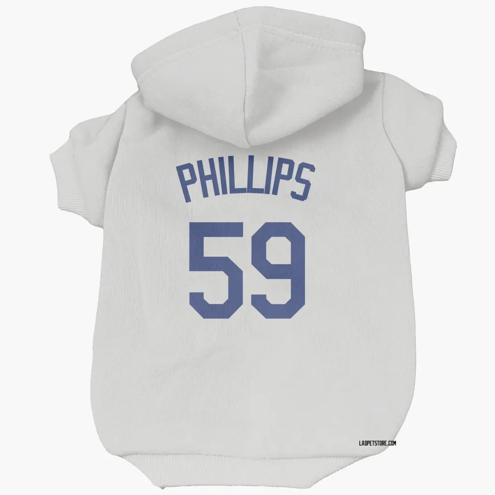 Los Angeles Dodgers Evan Phillips White Pet Hoodie for Dog & Cat