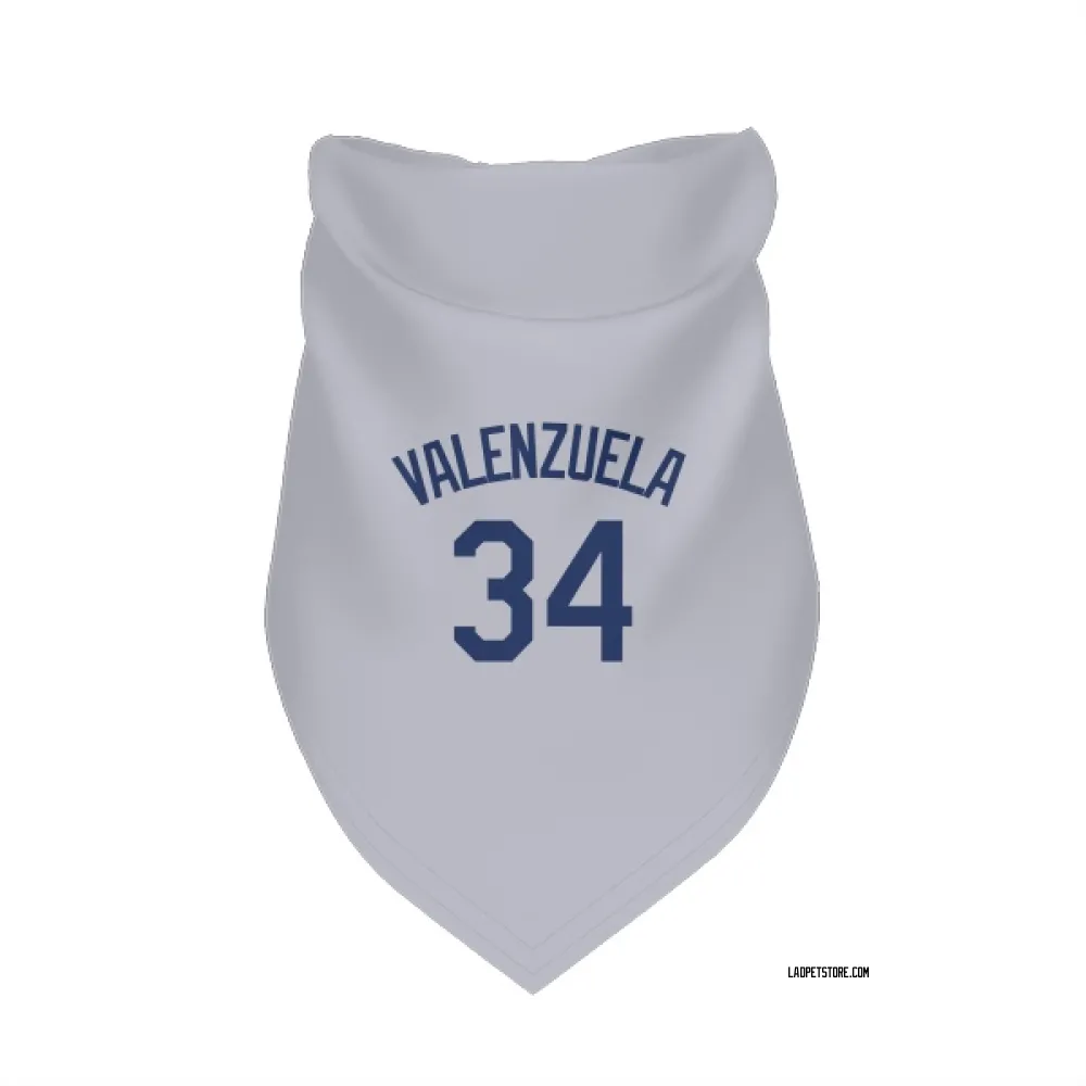 Los Angeles Dodgers Fernando Valenzuela Gray Pet Bandana for Dog & Cat