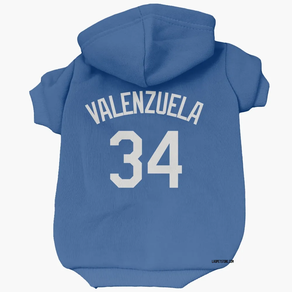 Los Angeles Dodgers Fernando Valenzuela Royal Pet Hoodie for Dog & Cat