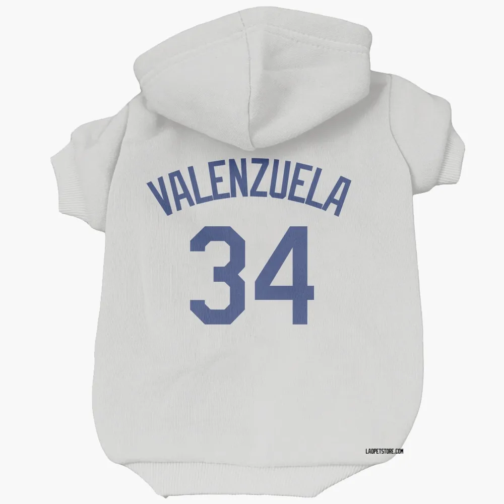 Los Angeles Dodgers Fernando Valenzuela White Pet Hoodie for Dog & Cat