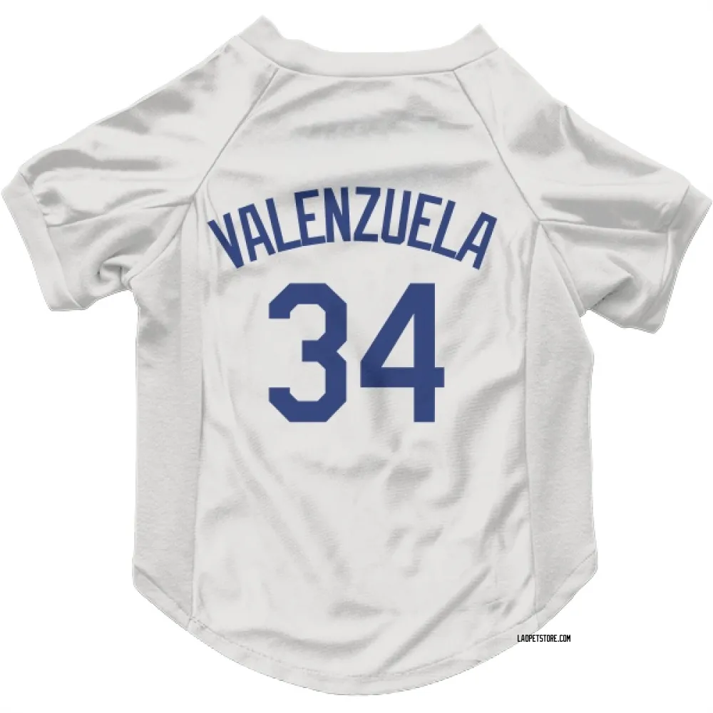 Los Angeles Dodgers Fernando Valenzuela White Pet Jersey for Dog & Cat