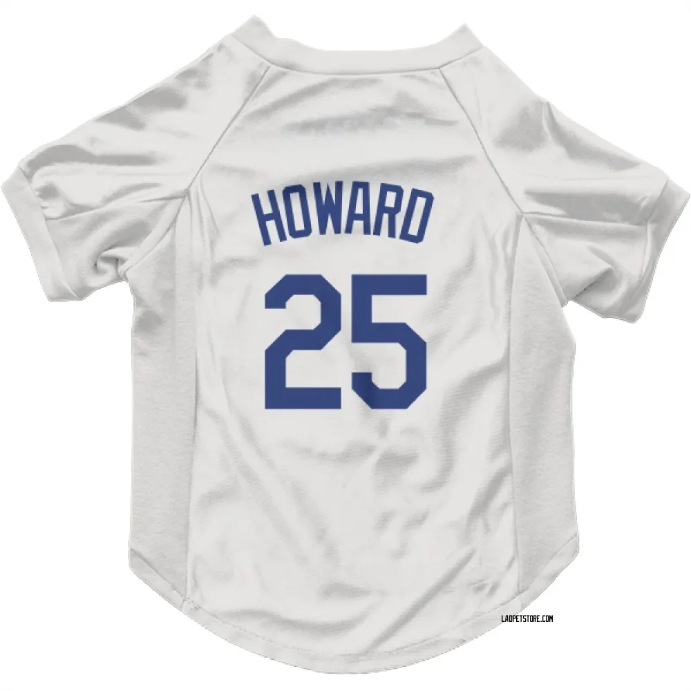 Los Angeles Dodgers Frank Howard White Pet Jersey for Dog & Cat
