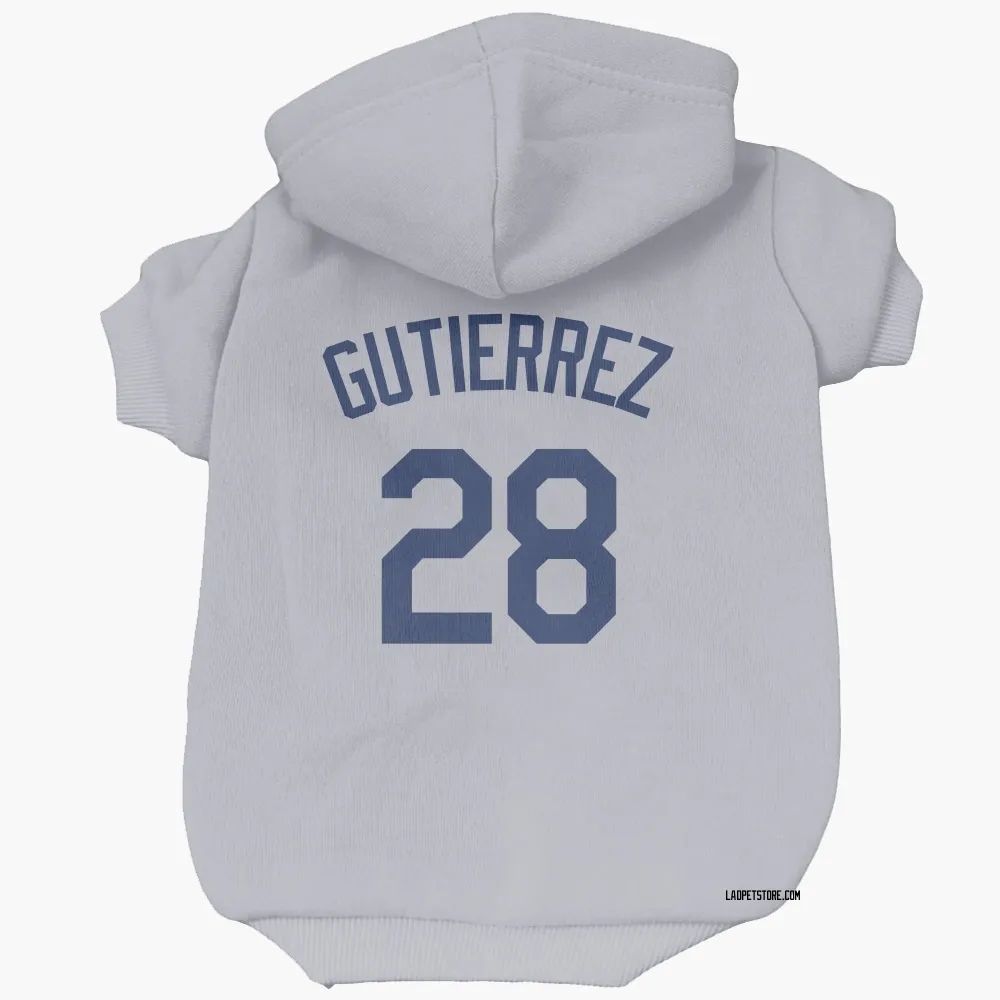 Los Angeles Dodgers Franklin Gutierrez Gray Pet Hoodie for Dog & Cat