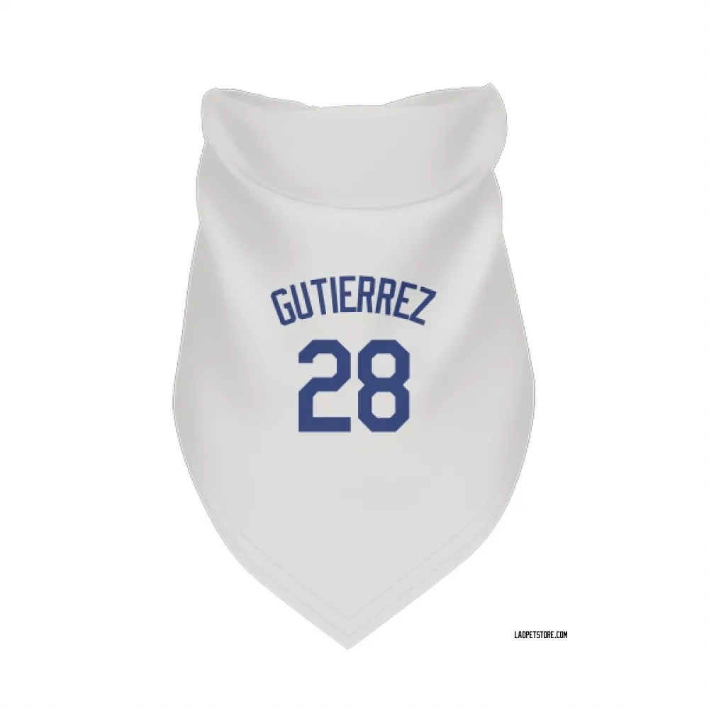 Los Angeles Dodgers Franklin Gutierrez White Pet Bandana for Dog & Cat