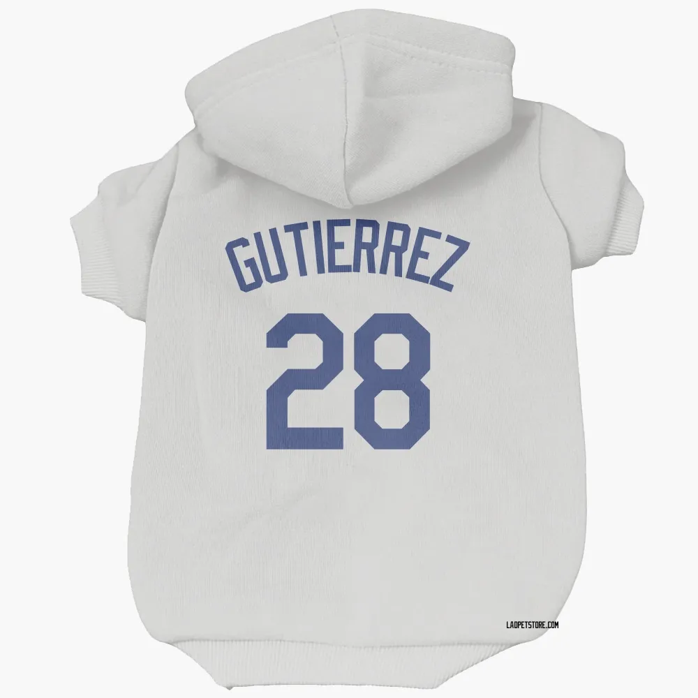 Los Angeles Dodgers Franklin Gutierrez White Pet Hoodie for Dog & Cat