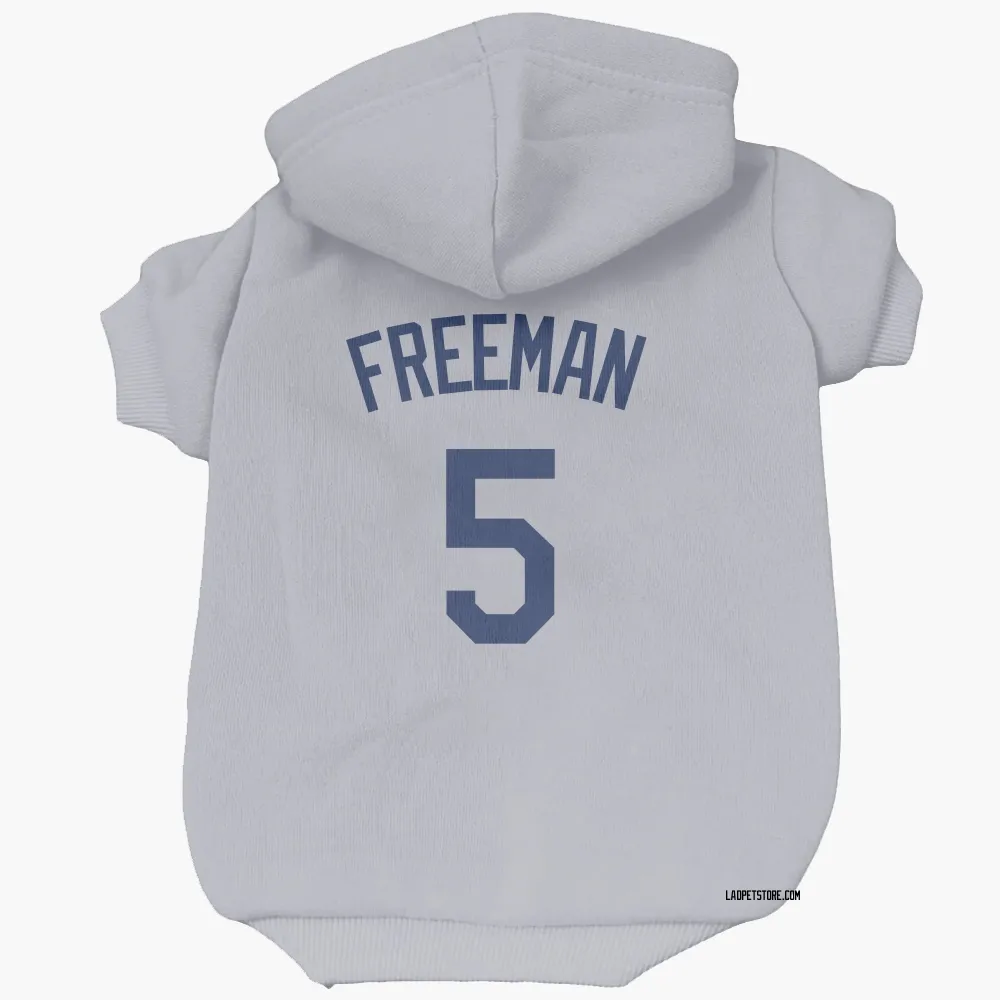 Los Angeles Dodgers Freddie Freeman Gray Pet Hoodie for Dog & Cat