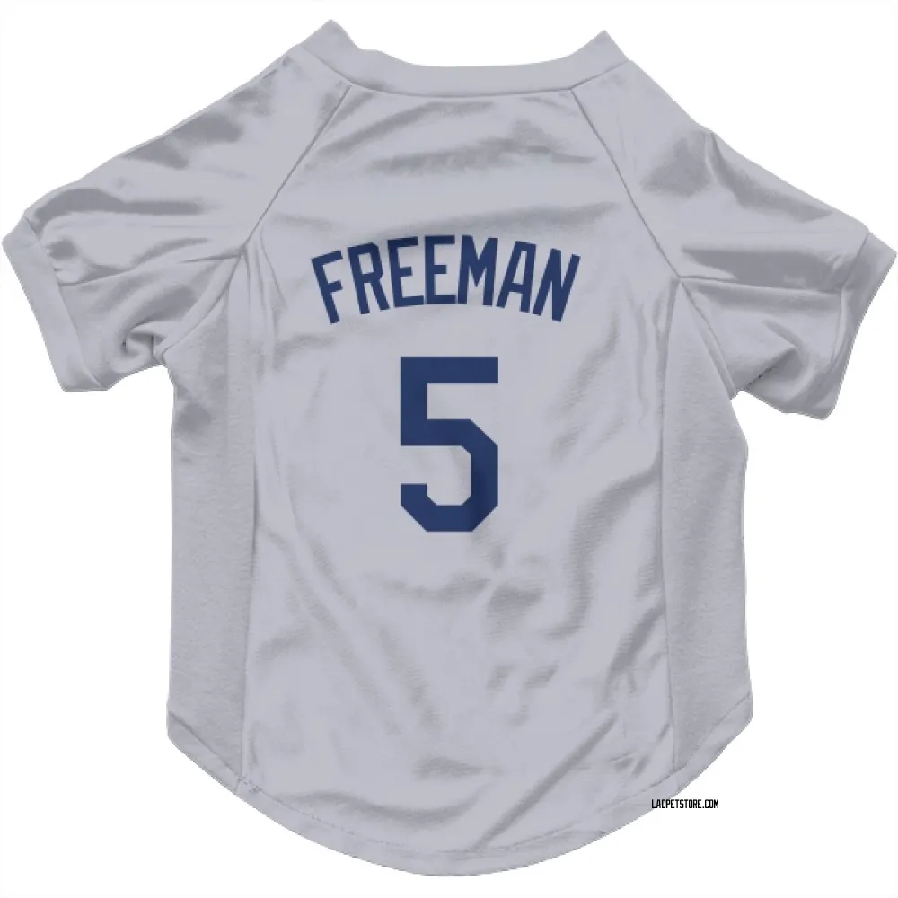Los Angeles Dodgers Freddie Freeman Gray Pet Jersey for Dog & Cat