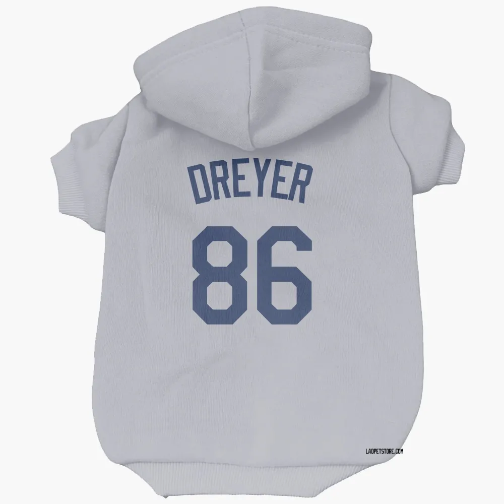 Los Angeles Dodgers Jack Dreyer Gray Pet Hoodie for Dog & Cat
