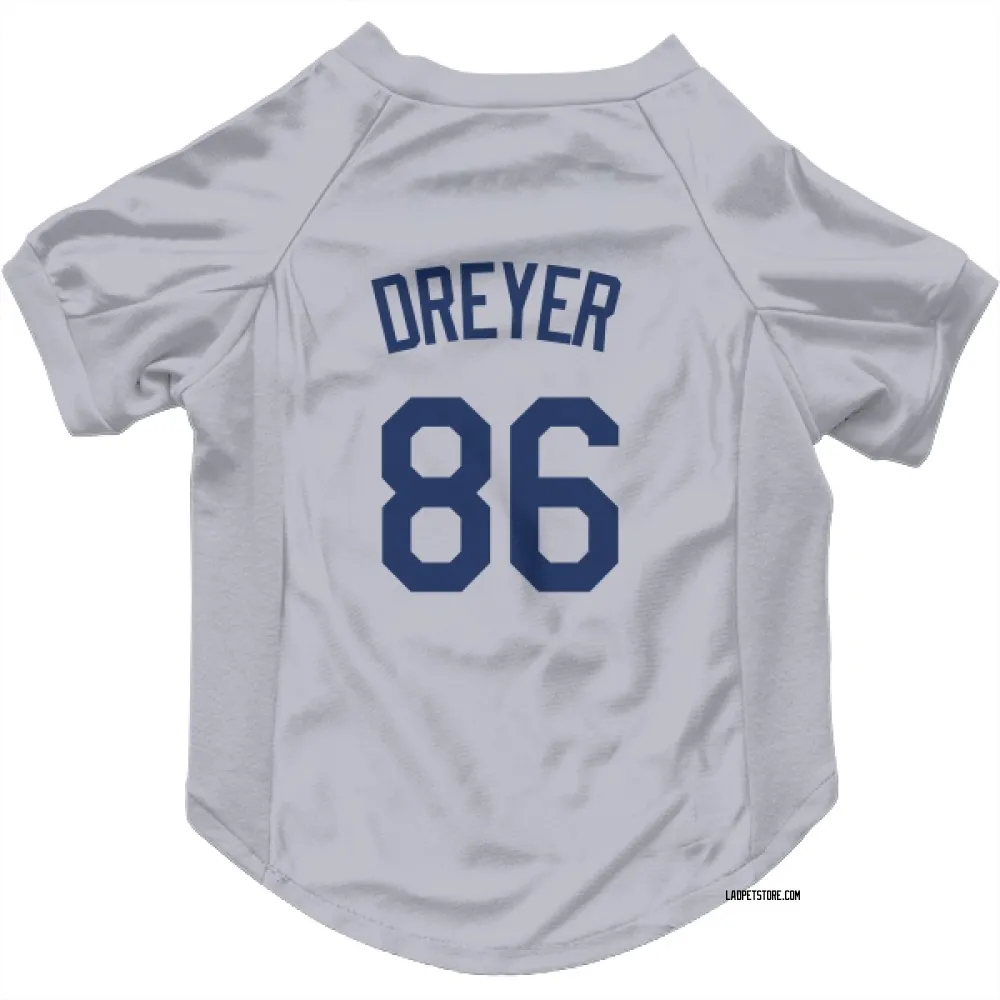 Los Angeles Dodgers Jack Dreyer Gray Pet Jersey for Dog & Cat