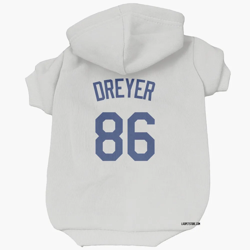 Los Angeles Dodgers Jack Dreyer White Pet Hoodie for Dog & Cat