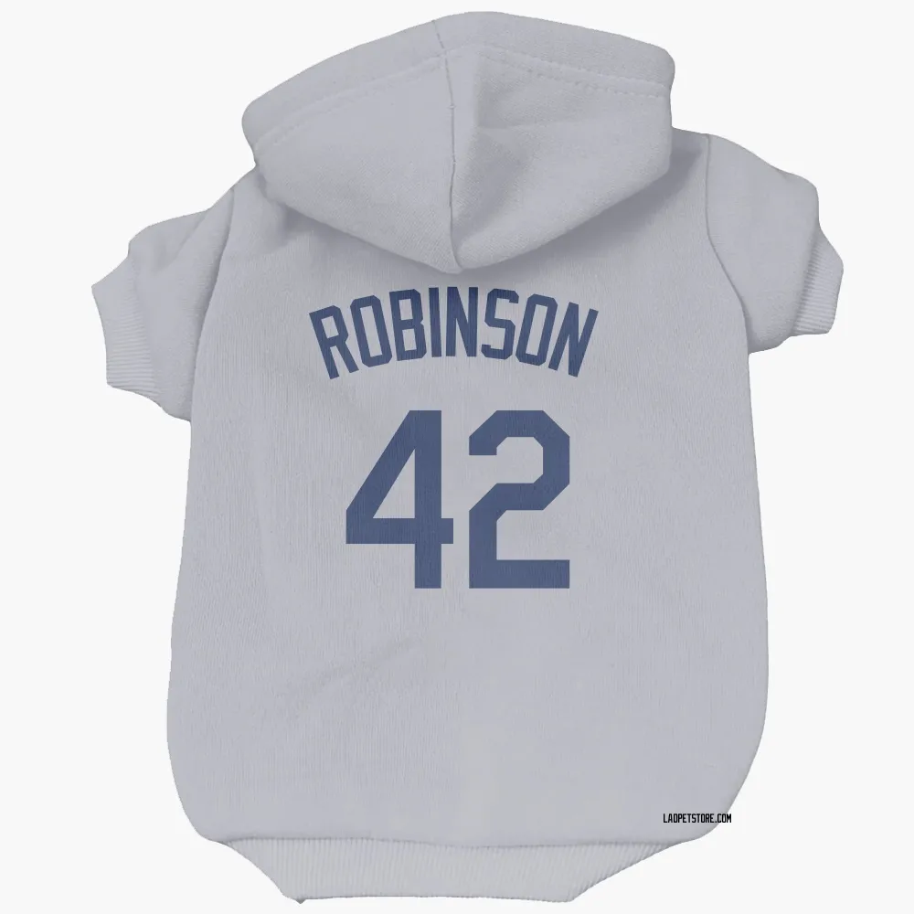 Los Angeles Dodgers Jackie Robinson Gray Pet Hoodie for Dog & Cat