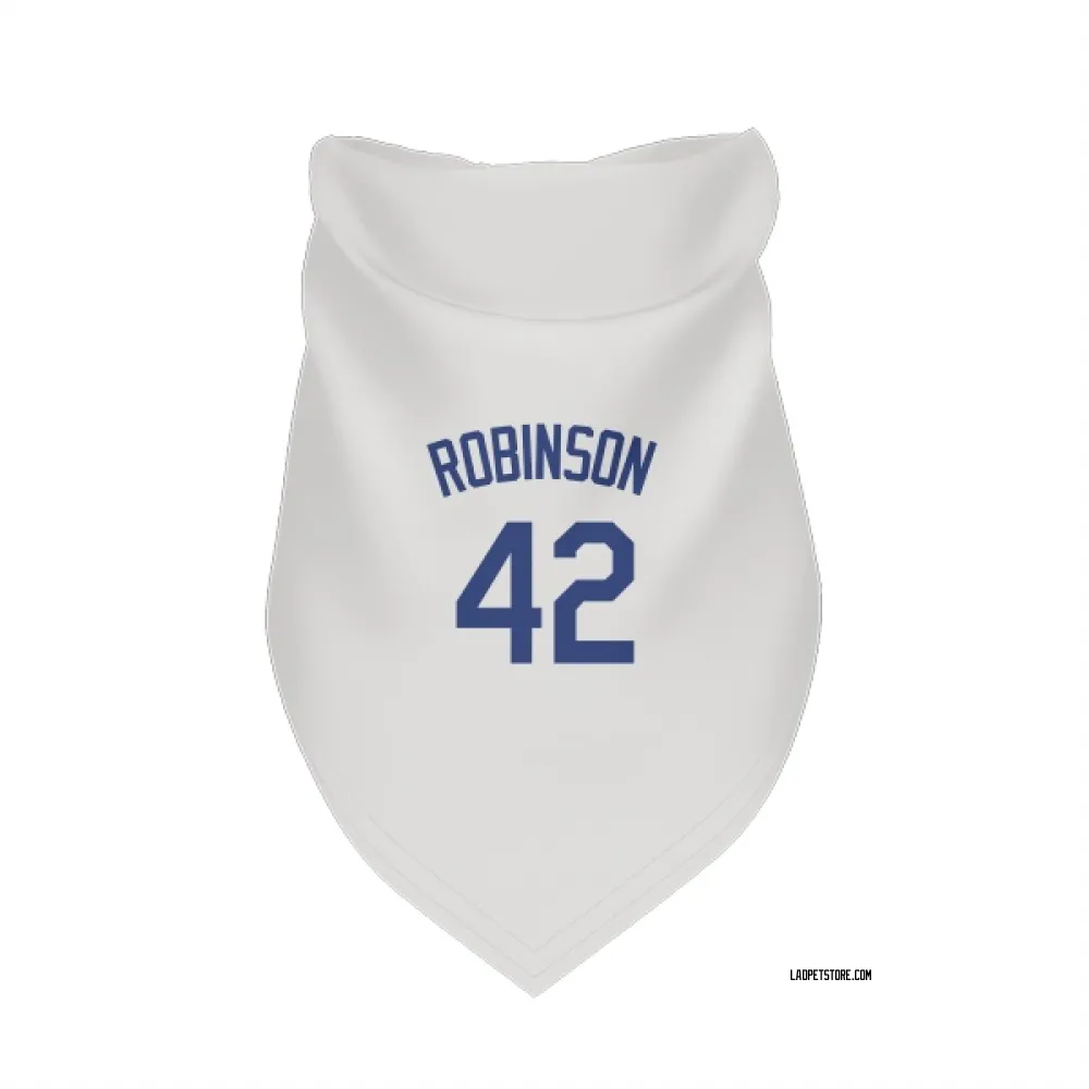 Los Angeles Dodgers Jackie Robinson White Pet Bandana for Dog & Cat
