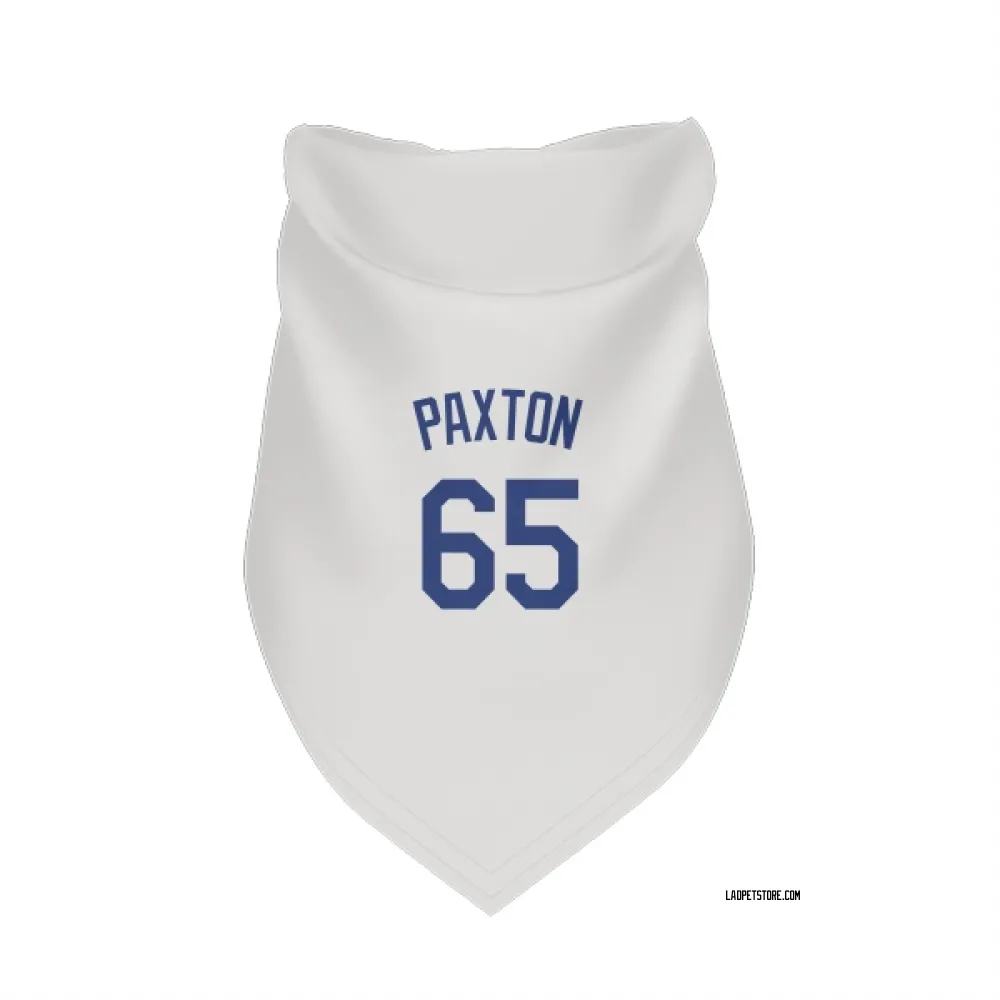 Los Angeles Dodgers James Paxton White Pet Bandana for Dog & Cat