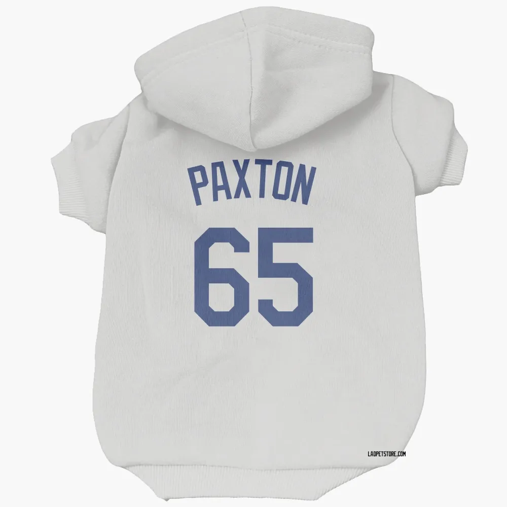 Los Angeles Dodgers James Paxton White Pet Hoodie for Dog & Cat